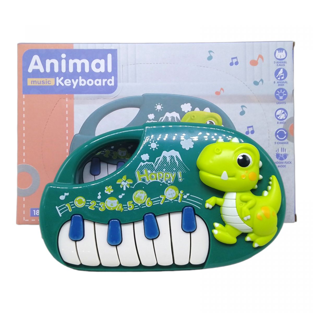Піаніно дитяче "Animal kingdom" (бірюзовий)