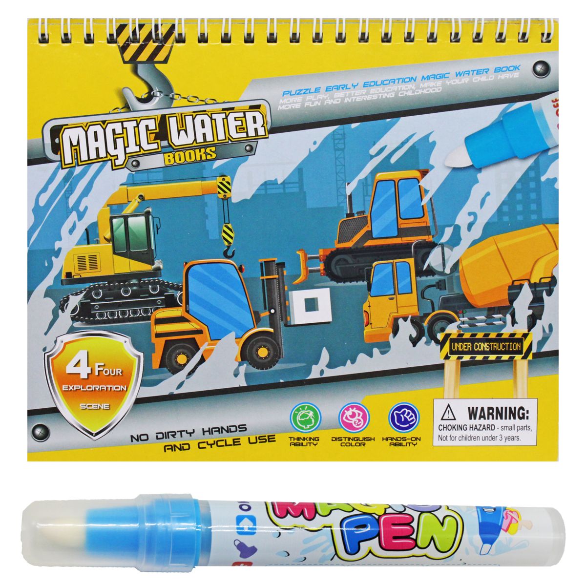 Розмальовка з водним маркером "Magic water book: Будівельна техніка"