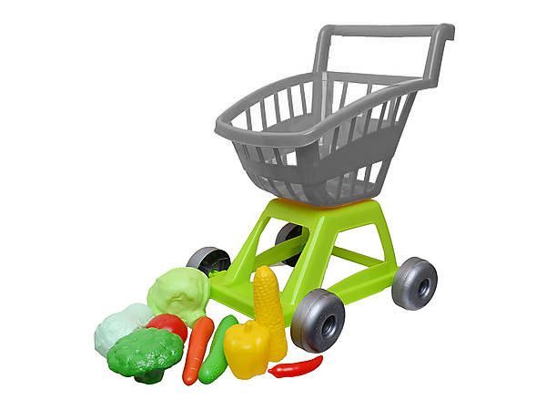 Уцінка.  Візок з овочами, сіра, 11 предметів - Пошкоджений пластик (на функціонал не впливає)