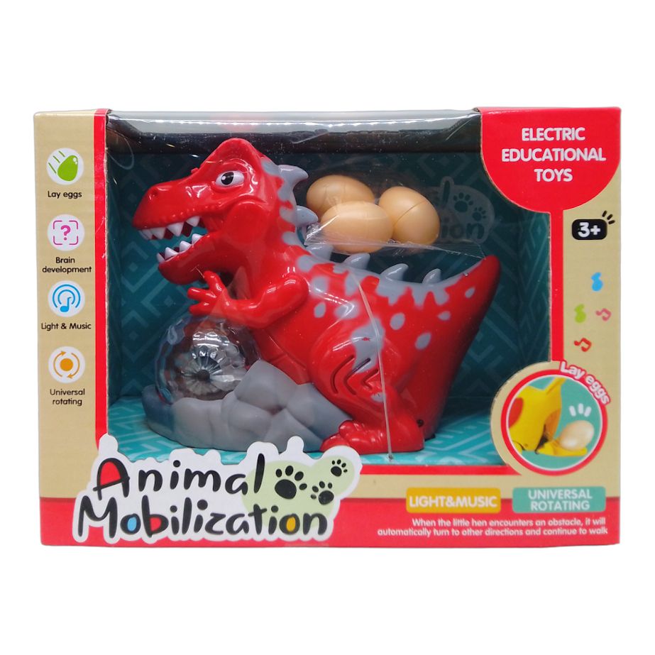 Интерактивная игрушка "Динозавр", красный (несет яйца)