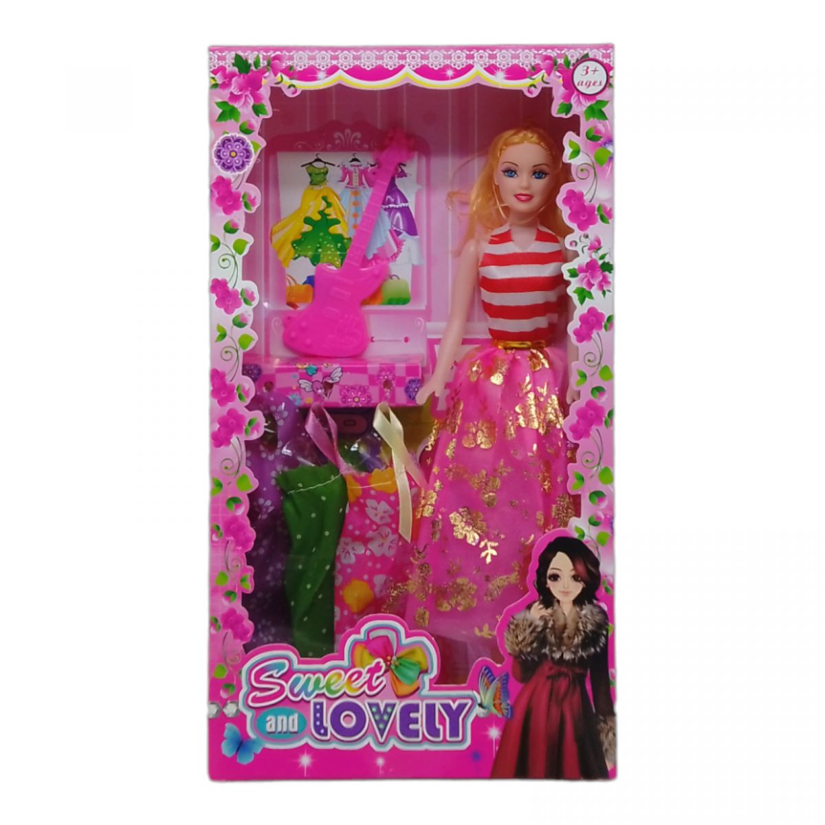 Лялька "Sweet and lovely", рожева спідниця вид 1