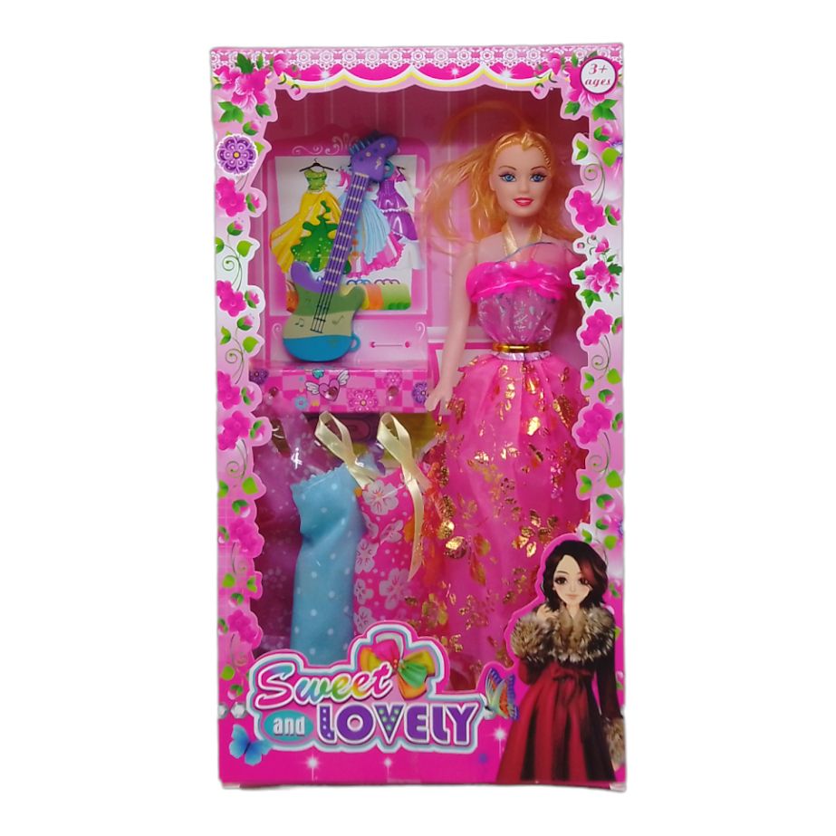 Кукла "Sweet and lovely", розовое платье вид 1