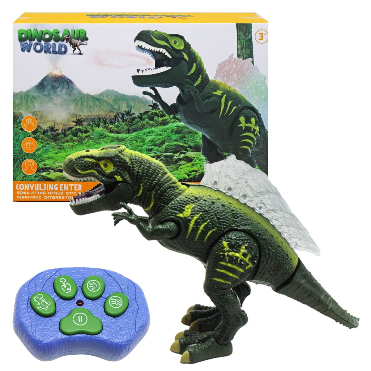 Интерактивная игрушка на радиоуправлении "Динозавр" (зеленый)