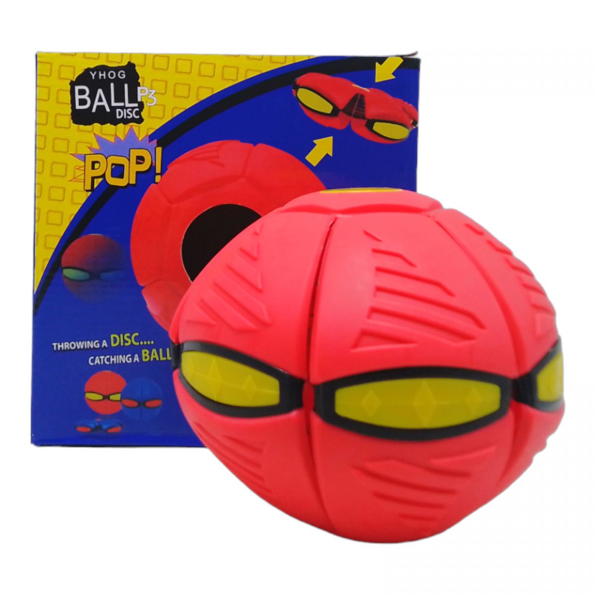 Мʼяч-трансформер "Flat Ball Disc: Мʼячик-фризбі", червоний