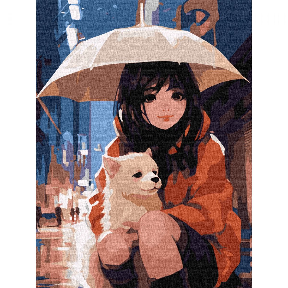 Картина за номерами "Аніме.  Разом під парасолькою" ★★★