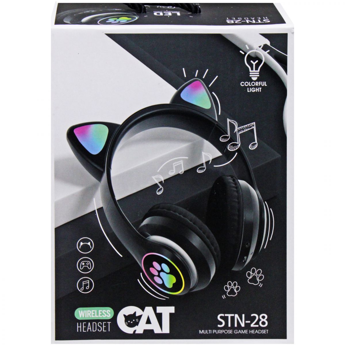 Уцінка.  Бездротові навушники "Cat headset" (чорний) - Пошкоджена упаковка