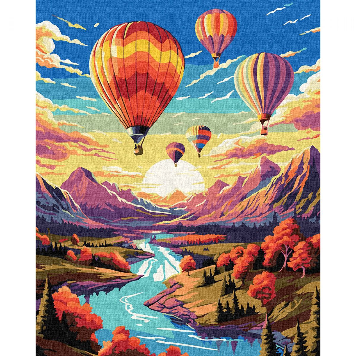 Картина по номерам "Полет на воздушном шаре"