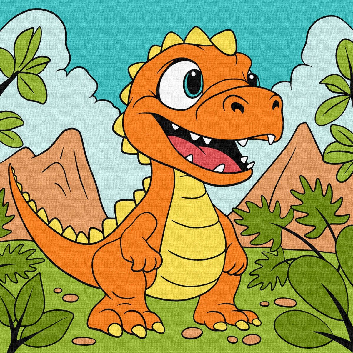 Картина за номерами "Кумедний динозавр"