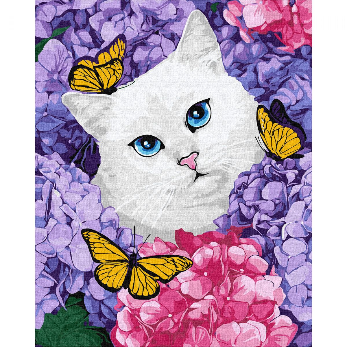 Картина по номерам "Белоснежный котик"