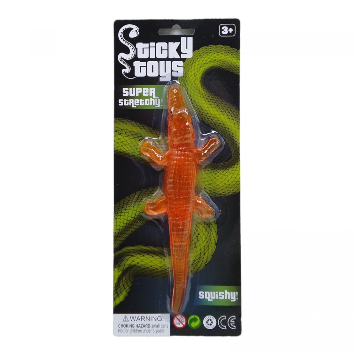 Силиконовая игрушка-тянучка "Крокодил" (оранжевый)