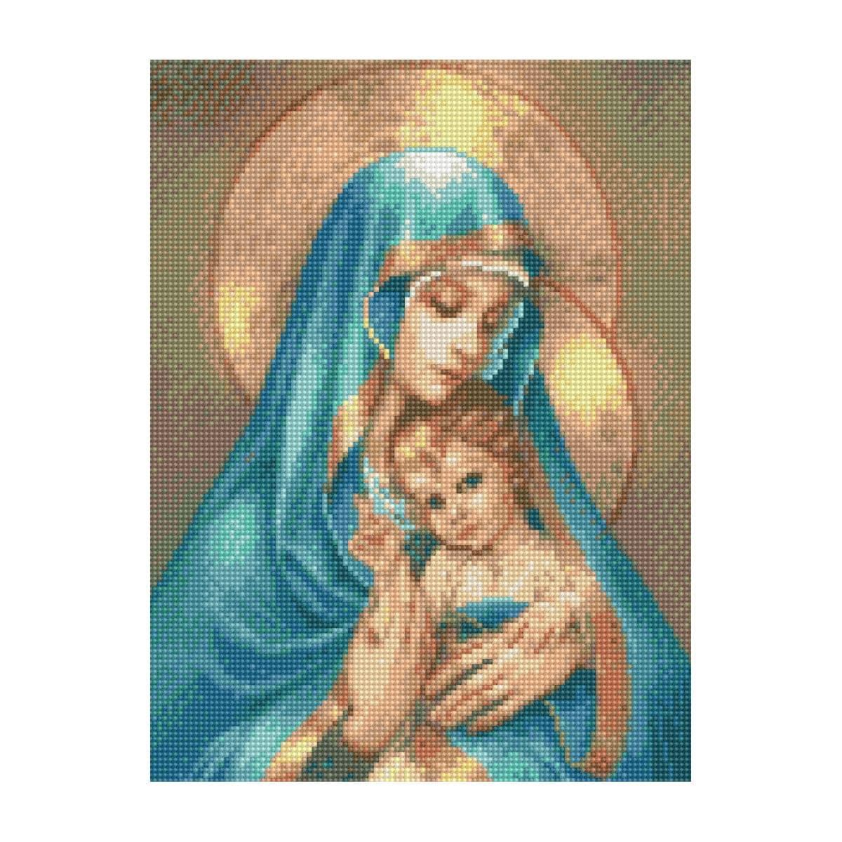 Алмазная мозаика "Богородица с ребенком" 30х40 см