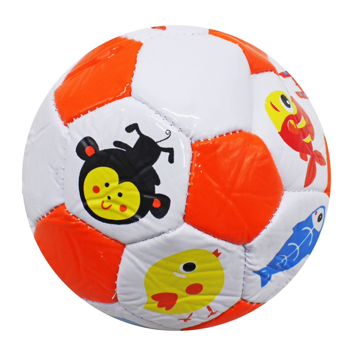 Мяч футбольный №2 "Зверушки" (оранжевый)