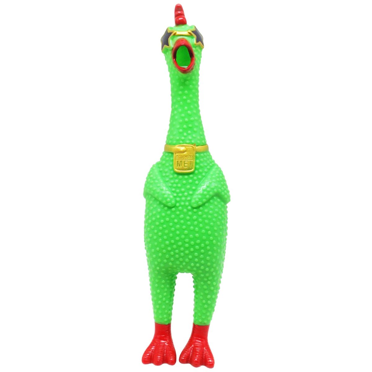 Резиновая игрушка-пищалка "Кричащая курица" (зеленый)