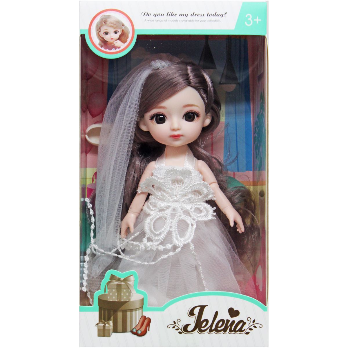 Лялька-наречена "Jelena", 16 см.  в білому