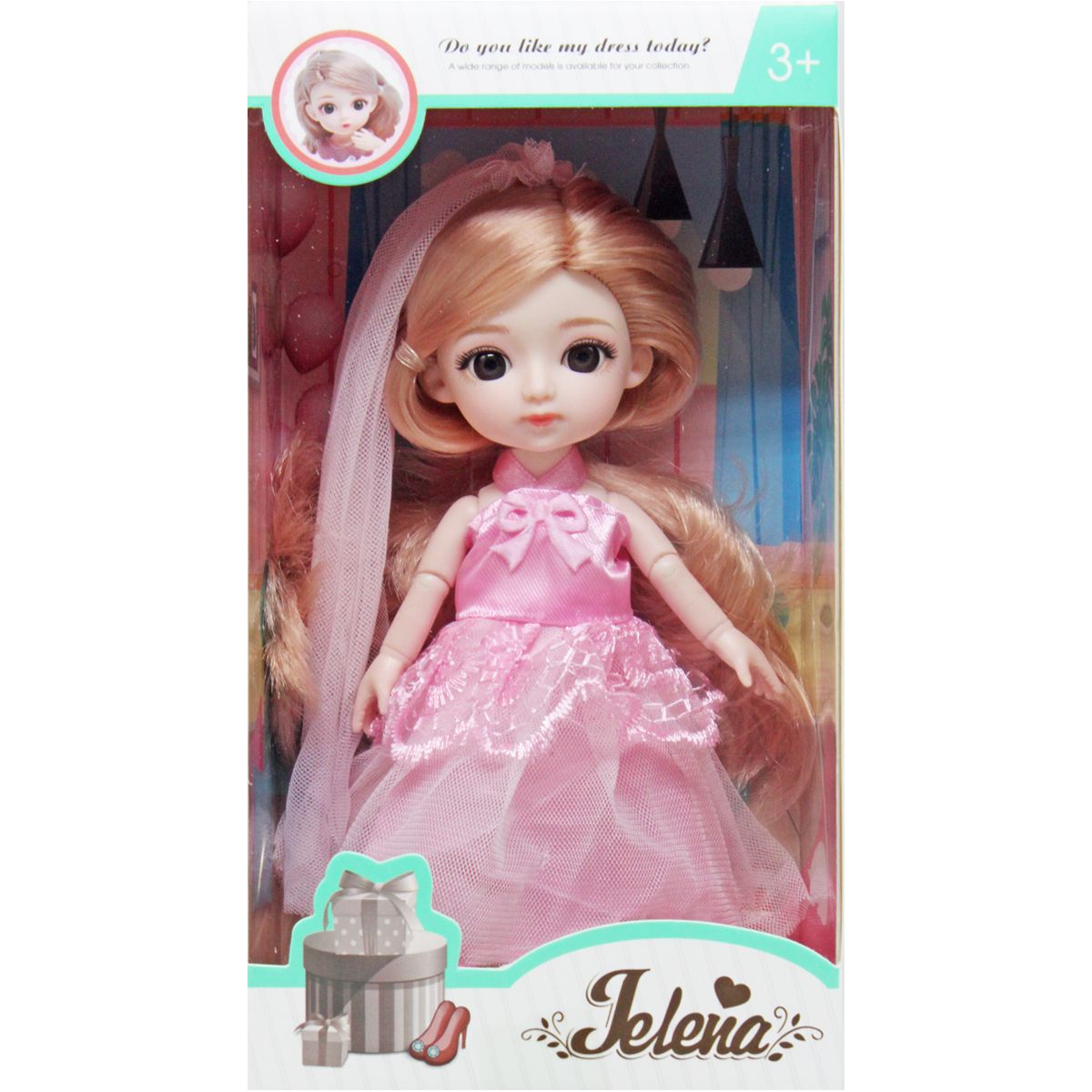 Кукла-невеста "Jelena", 16 см.  в розовом