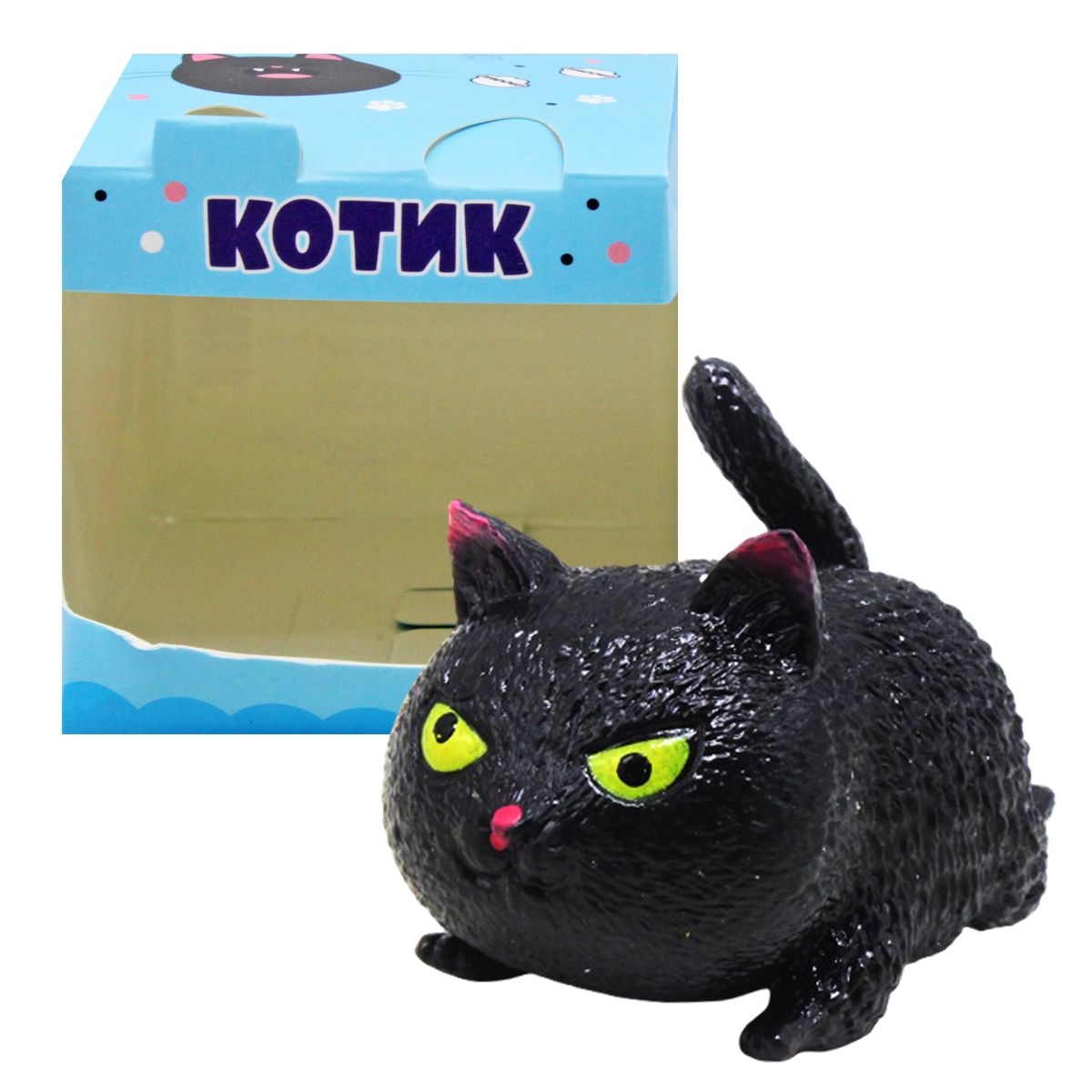 Іграшка-антистрес "Котик", чорний