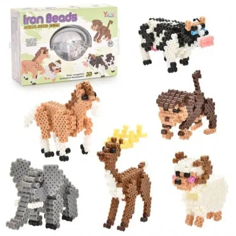 Термомозаїка "Iron Beads: Тварини", 6 фігурок, 3000 деталей