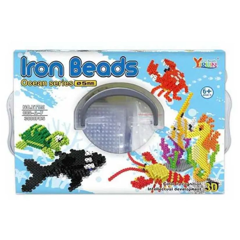 Термомозаїка "Iron Beads: Морські тварини", 6 фігурок, 3000 деталей