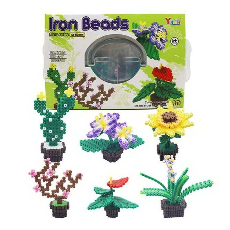 Термомозаїка "Iron Beads: Квіти", 6 фігурок, 3000 деталей