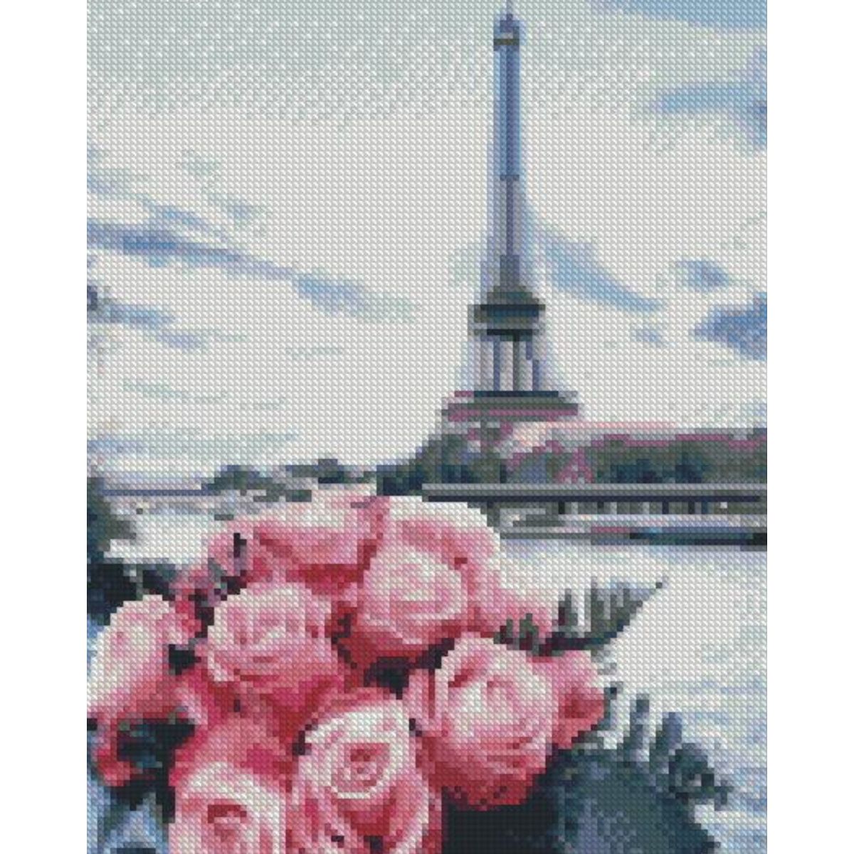 Алмазная мозаика "Розы в Париже" 30х40 см