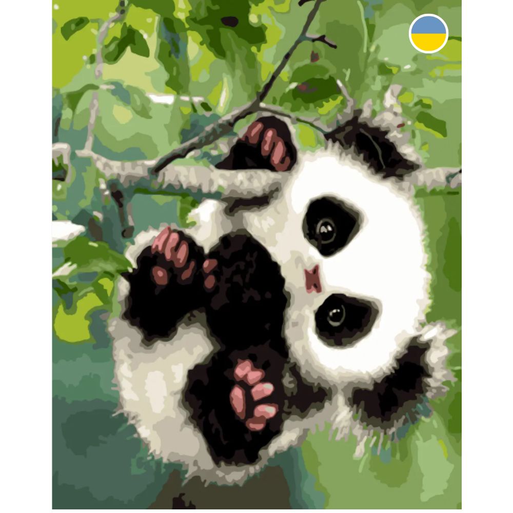 Картина по номерах "Панда на гілці" 40x50 см