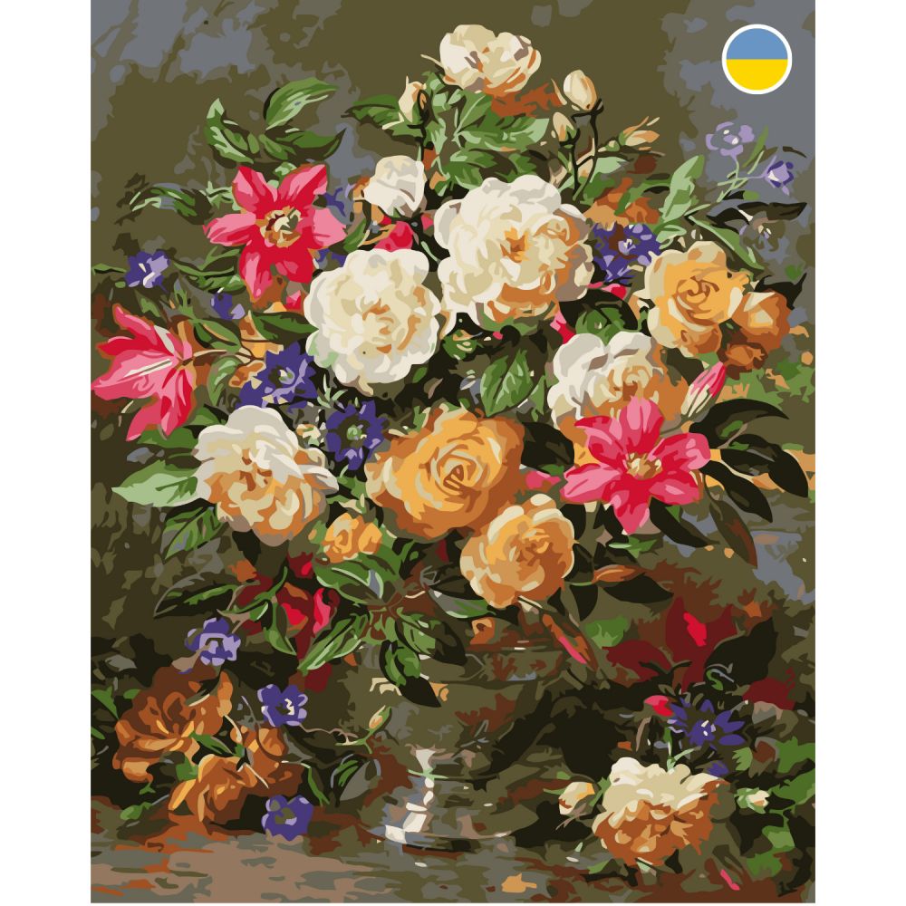 Картина по номерах "Букет троянд" 40x50 см