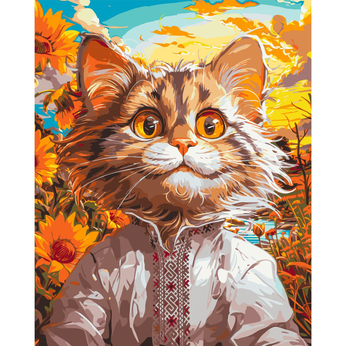 Картина по номерам "Украинский котик" 40x50 см