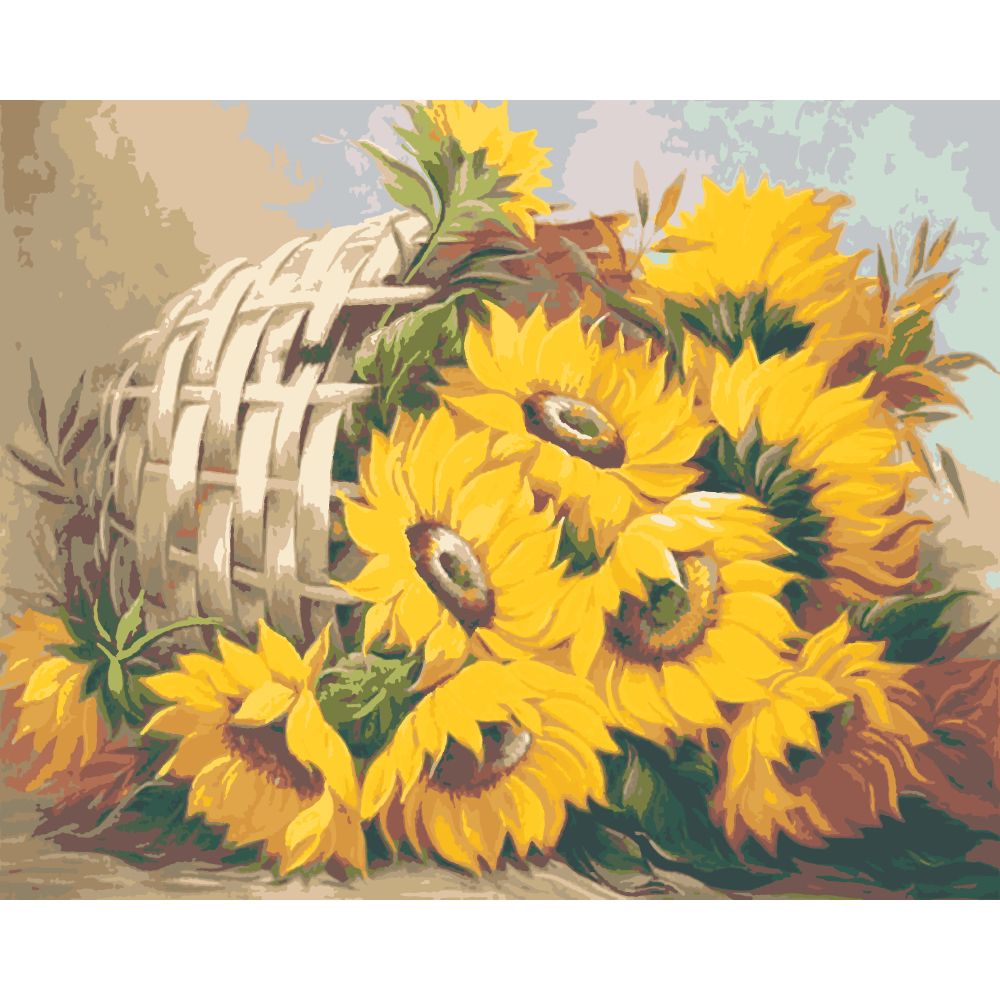 Картина по номерах "Корзинка соняшників" 40x50 см