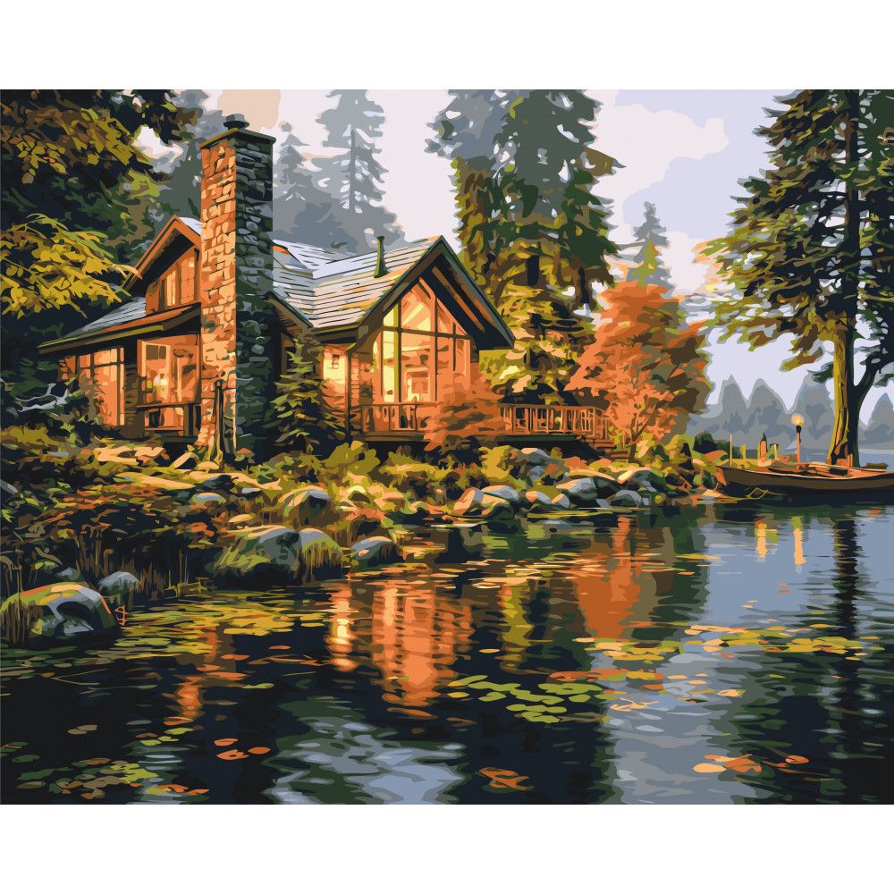 Картина по номерах "Будинок з терасою" 40x50 см
