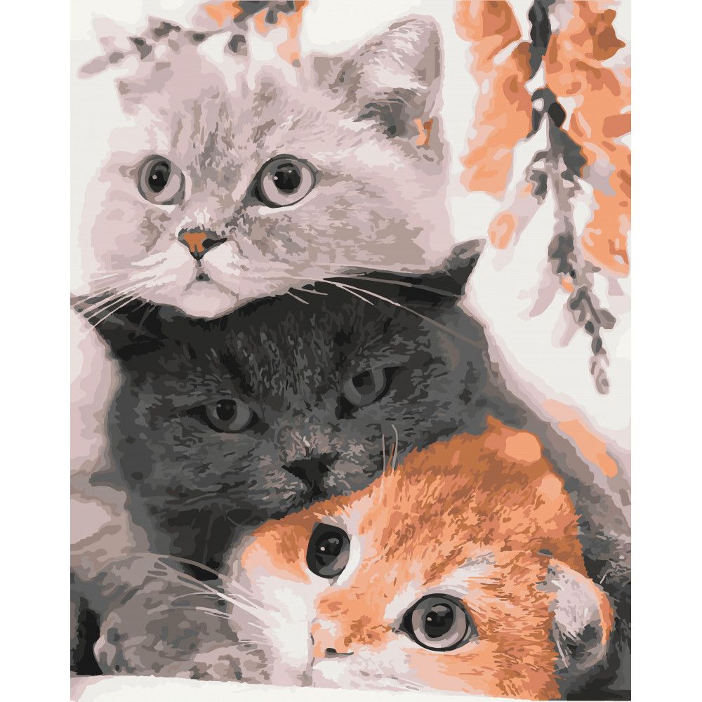 Картина по номерам "Три кота" 40x50 см