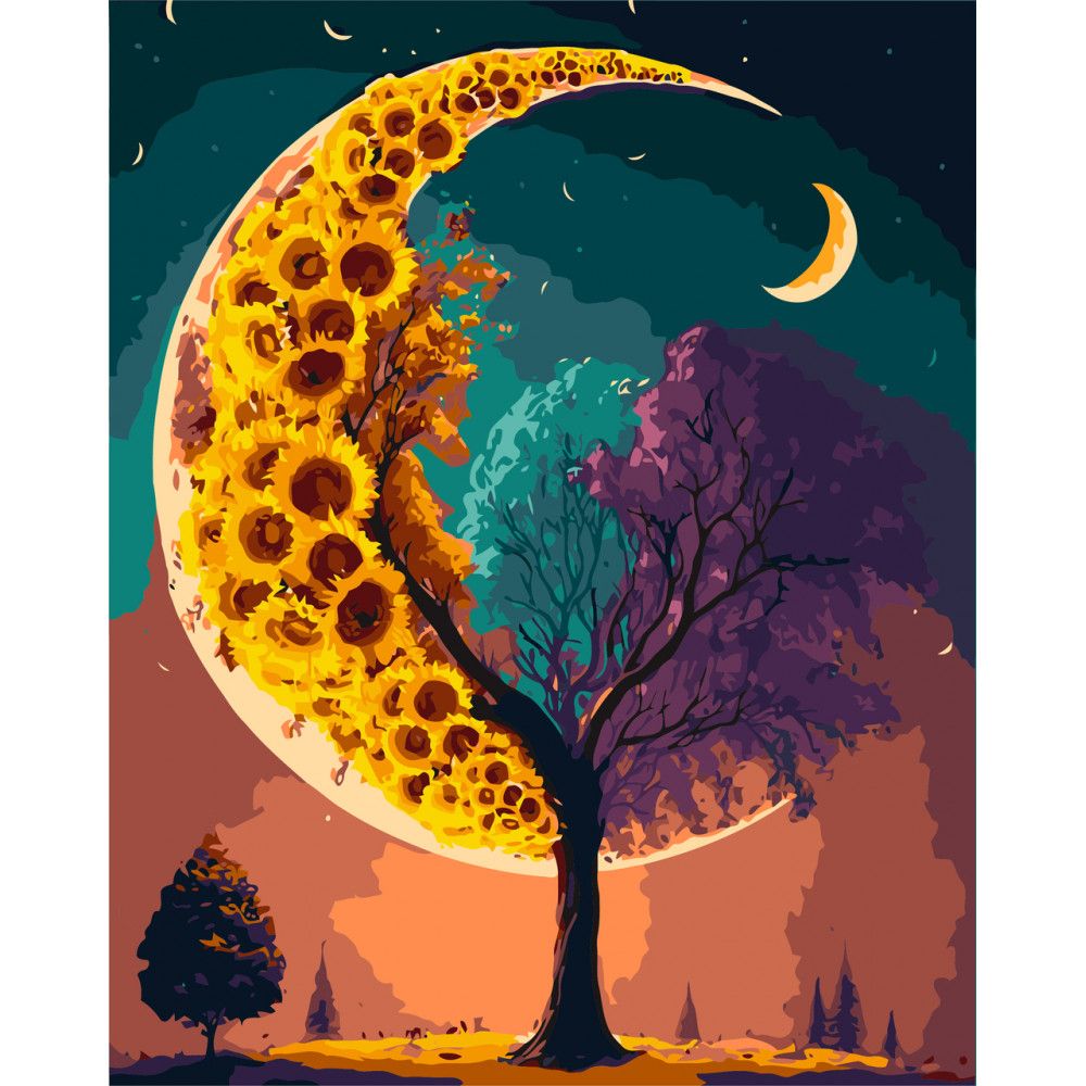 Картина по номерах "Місяць у квітах" 40x50 см