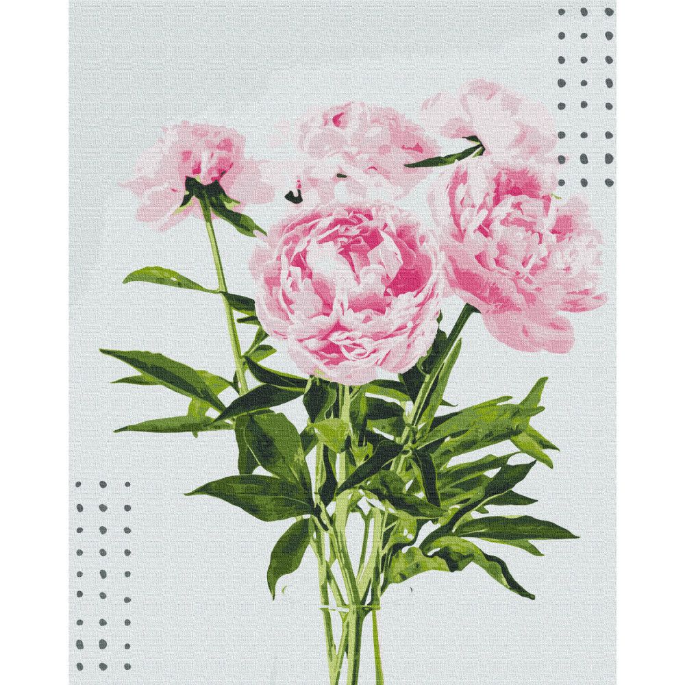 Картина по номерах "Букет рожевих півоній" 40x50 см