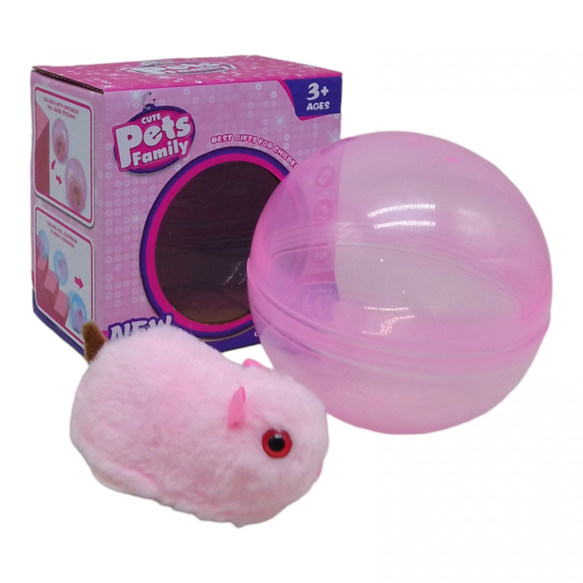 Животное интерактивное в шаре "Pets Family: Хомячок" (розовый)