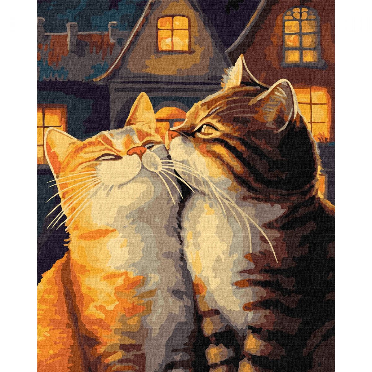 Картина по номерам "Влюбленные котики" 40x50 см