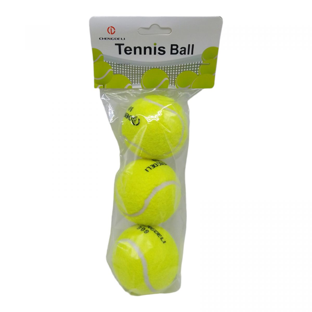 Набор мячиков для тенниса, 3 шт.  (салатовый)