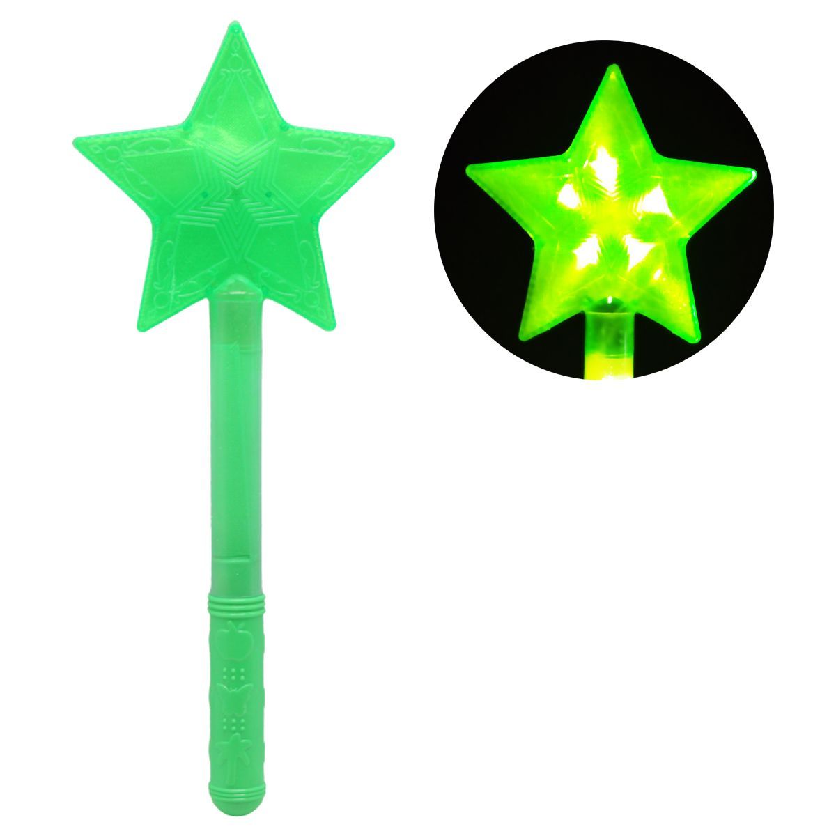 Уцінка.  Паличка-світяшка "Зірка", зелений Зігнутий тримач, і тріснута сама зірка