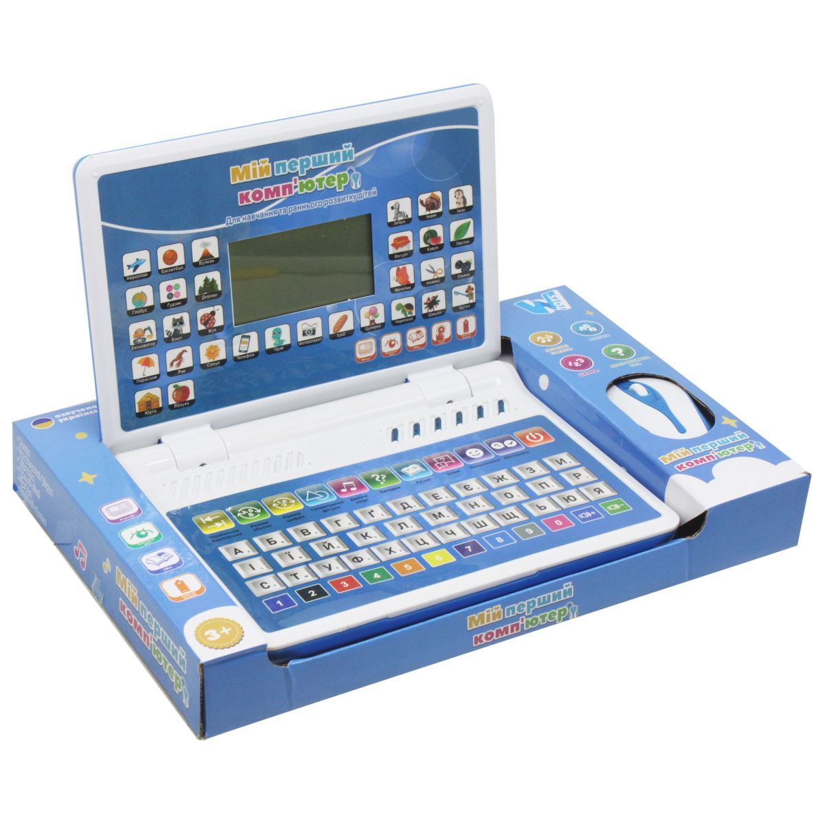 Уцінка.  Дитячий ноутбук "Мій перший компʼютер" (блакитний) - подряпина