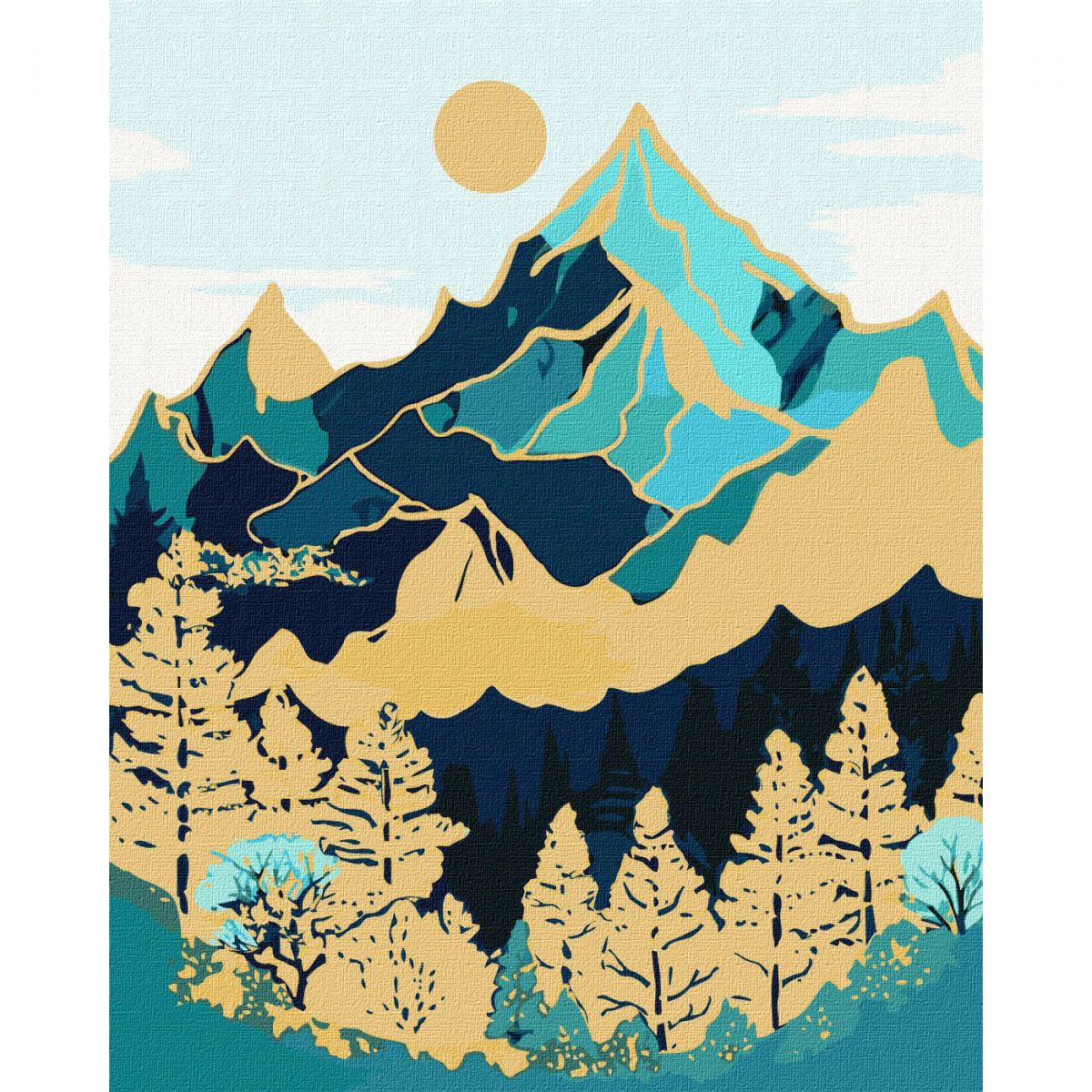 Картина за номерами з фарбами металік "Гірський ландшафт" 40х50 см