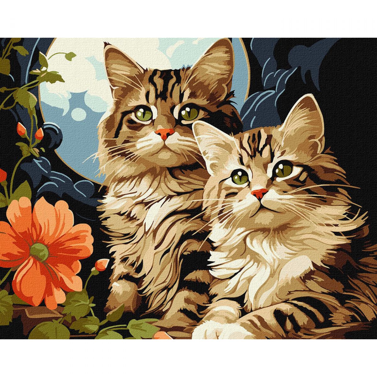 Картина по номерам "Очаровательные котики" 40х50 см