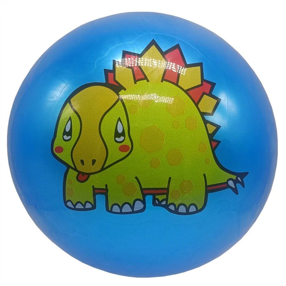 Мяч резиновый "Динозаврики" 23 см (синий)