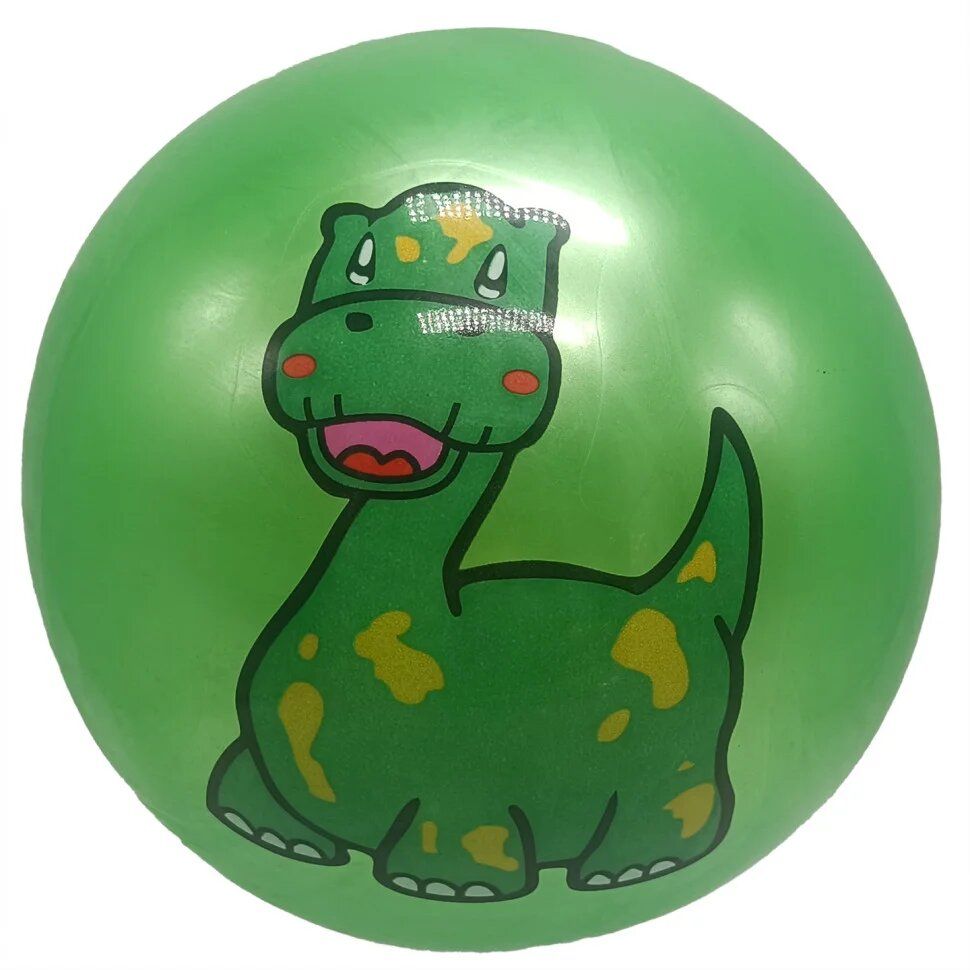 Мяч резиновый "Динозаврики" 23 см (зеленый)