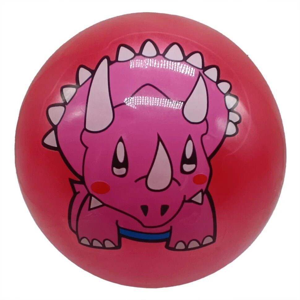 Мяч резиновый "Динозаврики" (красный)