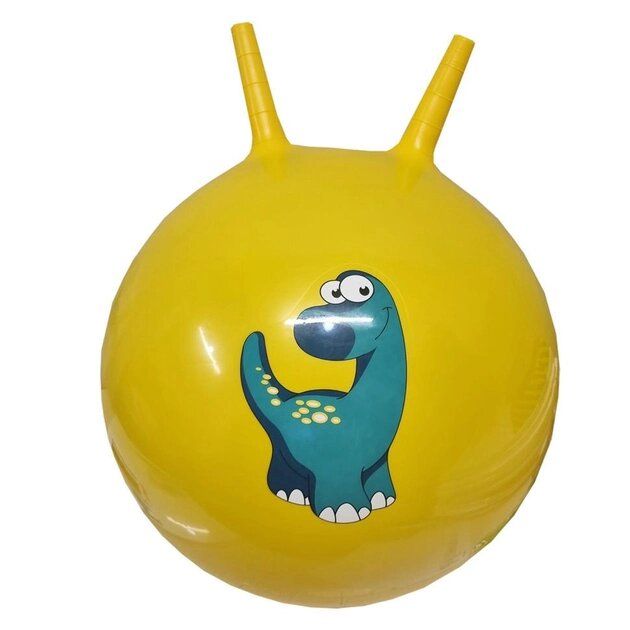 Мʼяч для фітнесу "Динозаврики" 45 см (жовтий)