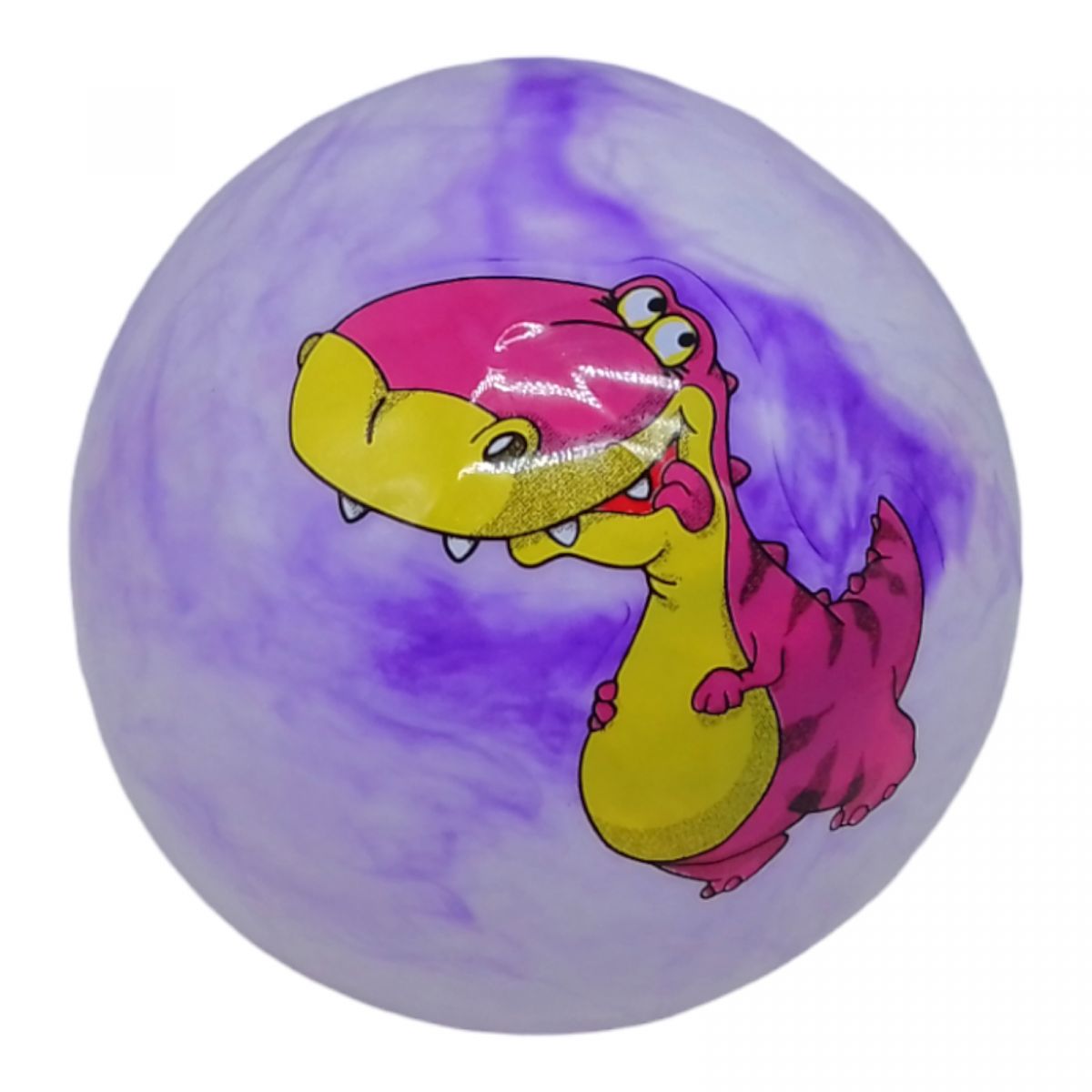 Мʼячик гумовий "Динозаври", фіолетовий, 23 см