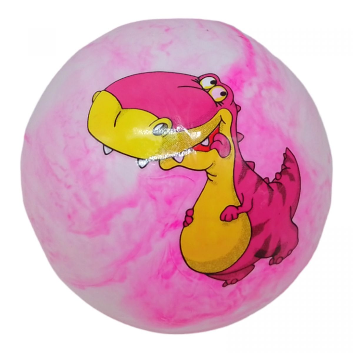 Мʼячик гумовий "Динозаври", рожевий, 23 см
