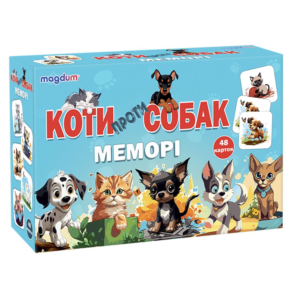 Настольная игра "Мемори: Коты против собак" (укр)