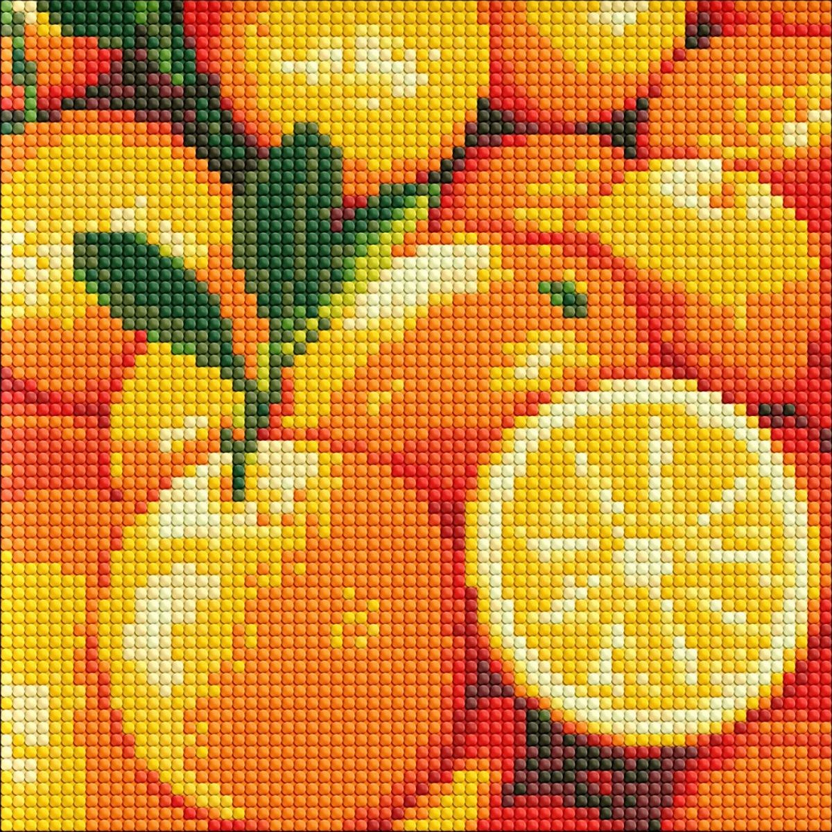 Алмазна мозаїка без підрамника "Соковитий апельсин" 20х20 см