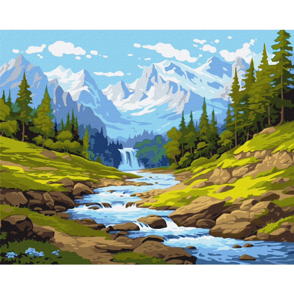 Картина по номерам "Ручей в горах" 40х50 см