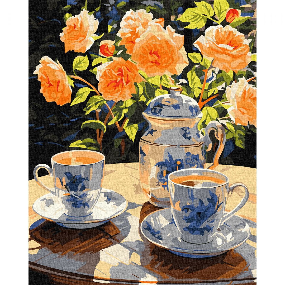 Картина по номерам "Чаепитие в саду" 40х50 см