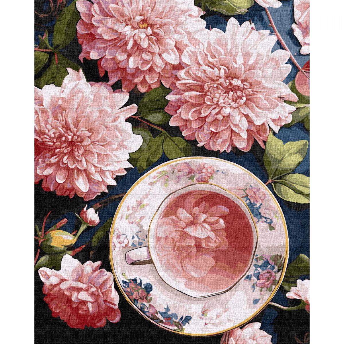 Картина по номерам "Розовые георгины" 40х50 см
